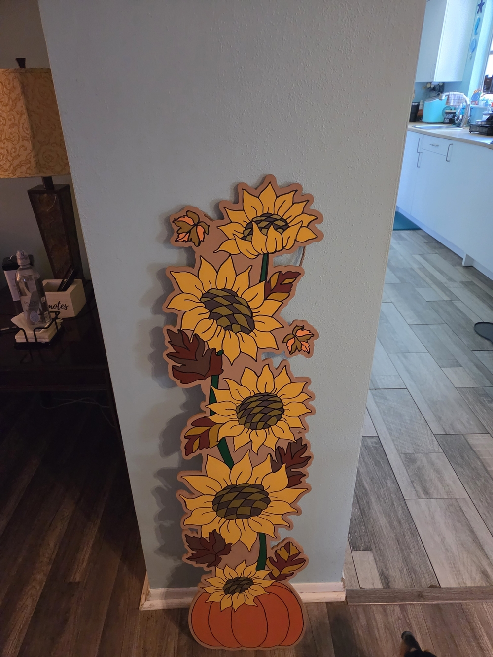 Hand Painted Sunflower Pumpkin Porch Sign